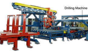 Fully Automatic Auto Glass Preprocessing Line including Loading, Cutting, Breakout, Polishing & Drilling