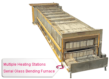 Multiple Heating Stations Serial Glass Bending Furnace