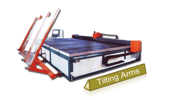 Air Floating Table with Tilted Arms for Easy & Fast Glass Loading & Unloading