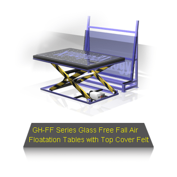 GH-FF Series Glass Free Fall Air Floatation Tables with Top Cover Felt