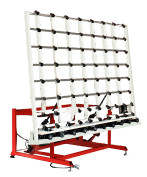 Bottom Rollers of Vertical Glass Tilting Conveyor are Electrically Driven by means of Chains