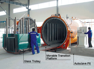 Transition Platform of Autoclave transversely Moves Along Rail Tracks Running Inside Autoclave Pit