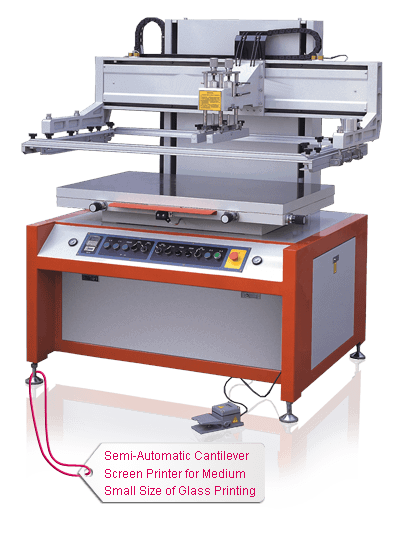 Semi-Automatic Cantilever Screen Printer for Medium Small Size of Glass Printing