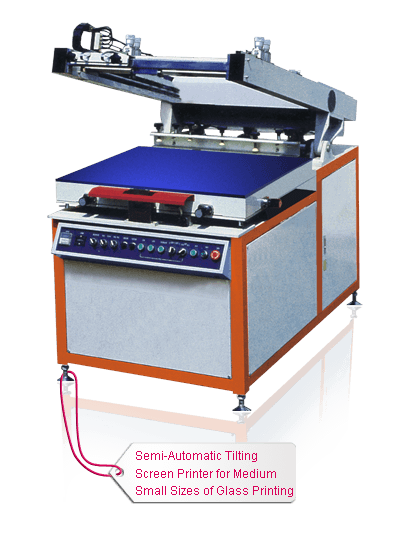 Semi-Automatic Tilting Screen Printer for Medium Small Sizes of Glass Printing