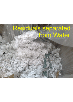 Residuals separated from Water by Centrifugal Separating Machine