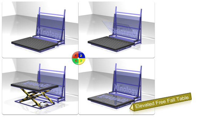 Elevated Air Floatation Free Fall Table Minimizes Labor Force at Lowest Possible Capital Investment