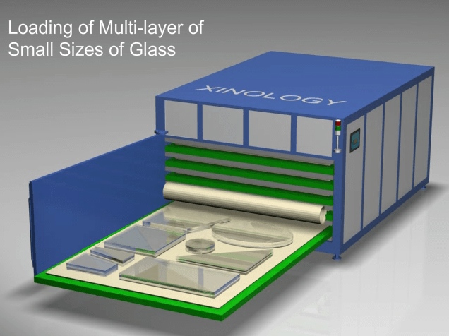 Loading of Multi layer of Small Sizes of Glass 