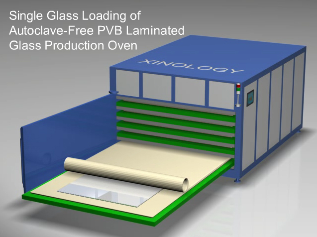 Single Glass Loading of Autoclave Free PVB Laminated Glass Production Oven 